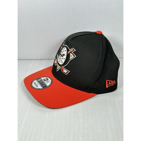 New Era Anaheim Ducks 9FIFTY Black Orange A-Frame SnapBack Hat Cap OSFM NWT - Picture 3 of 5